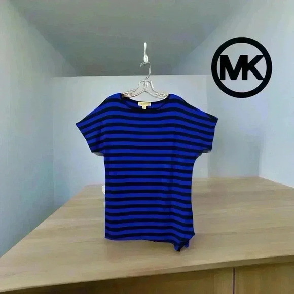 Michael Kors, Vibrant Blue Striped Casual Top, Small - Picture 1 of 7